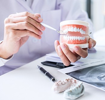 patient at a dental implant consultation