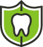 Animated tooth on a shield icon