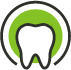 Animated tooth in a halo icon