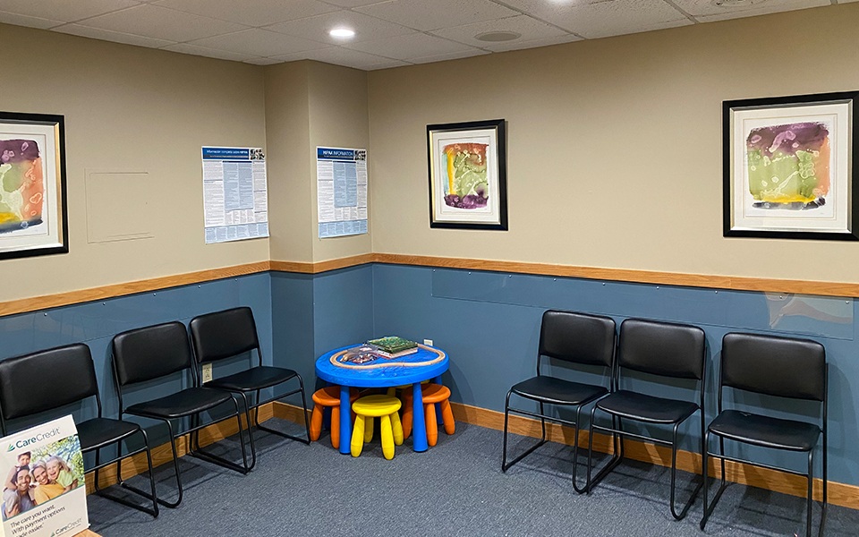 Dental office waiting room