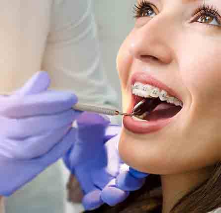 Woman at the dentist having a checkup