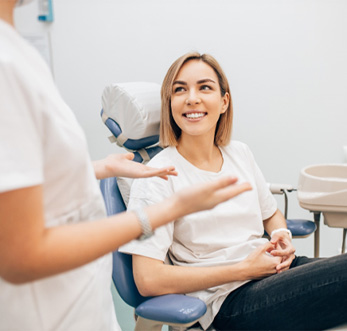 patient discussing the cost of teeth whitening in Milwaukee