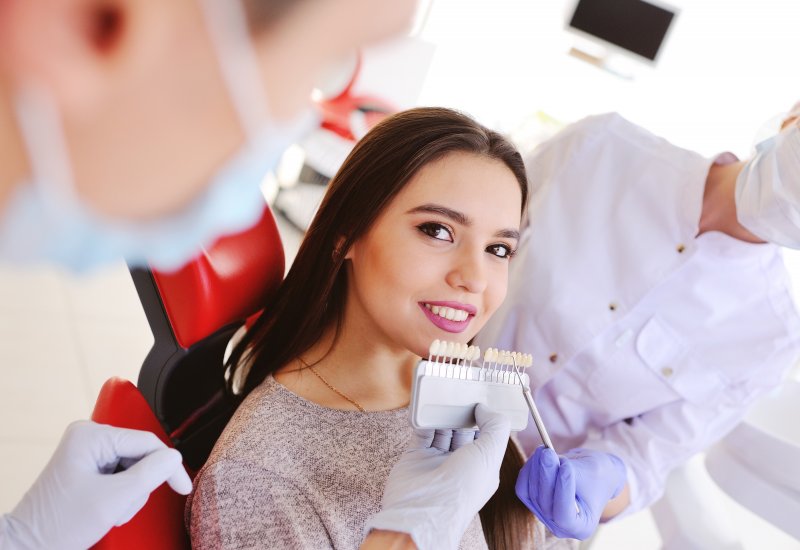 woman receiving veneers