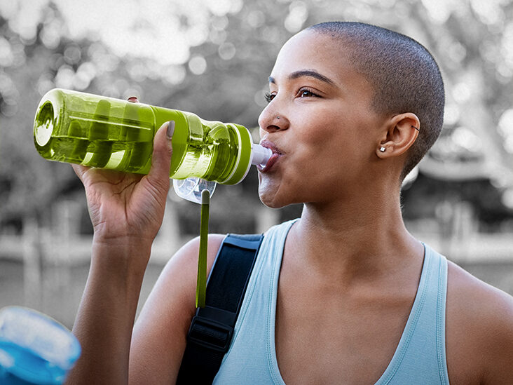 person drinking water