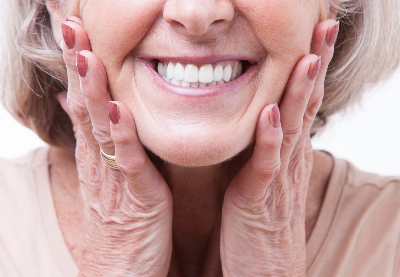 closeup of woman smiling 